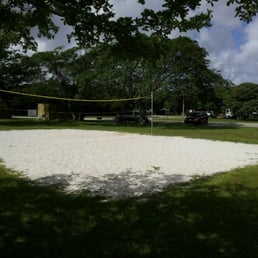 Beach volleyball court at campground Beach volleyball court at campground