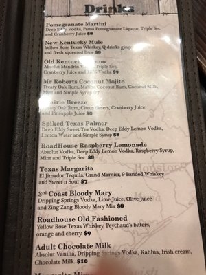 Menu photo 3 2920 Roadhouse Tomball, TX