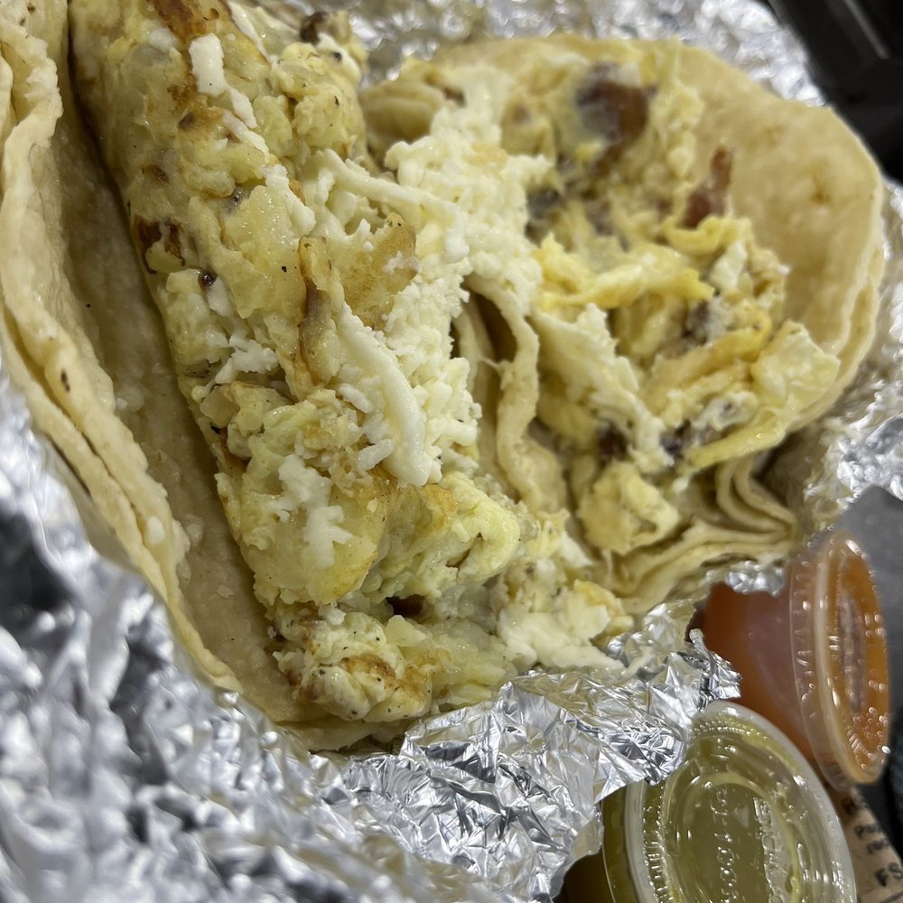 Pine Grill - Bacon and egg and potato and egg tacos with cheese - Breakfast & Brunch Near Me - Houston, Texas