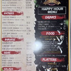 Legends Bar & Grill - Menu