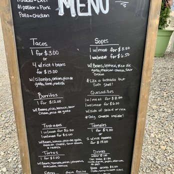 Yabes Taco Truck - Menu - 7/31/2021 - Food Stands Near Me - Forks, Washington