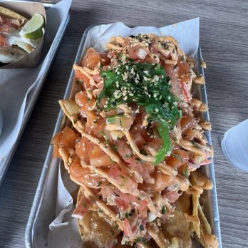Surfside Fish House - Salmon Poke Nachos - Seafood Near Me - San Diego, California Surfside Fish House - Salmon Poke Nachos - Seafood Near Me - San Diego, California