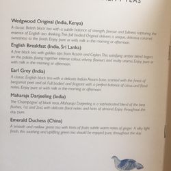 The Flying Childers - Menu - traditional tea options