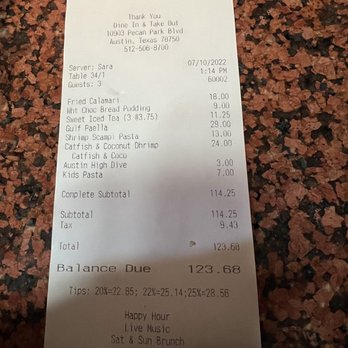 Freda's Seafood Grille - Ticket - Seafood Near Me - Austin, Texas Freda's Seafood Grille - Ticket - Seafood Near Me - Austin, Texas
