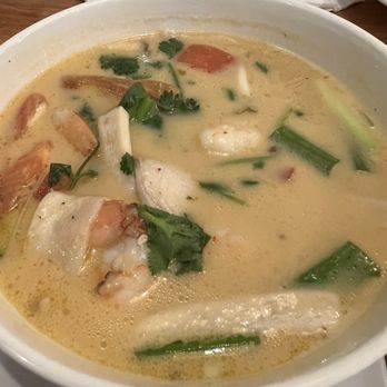 Basil & Co - Tom Kha Soup (Coconut Soup) with shrimp - Thai Near Me - Diamond Bar, California Basil & Co - Tom Kha Soup (Coconut Soup) with shrimp - Thai Near Me - Diamond Bar, California