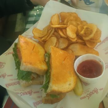 Heroes Bar & Grill - Tuna melt with homemade chips - New American Near Me - Fullerton, California Heroes Bar & Grill - Tuna melt with homemade chips - New American Near Me - Fullerton, California