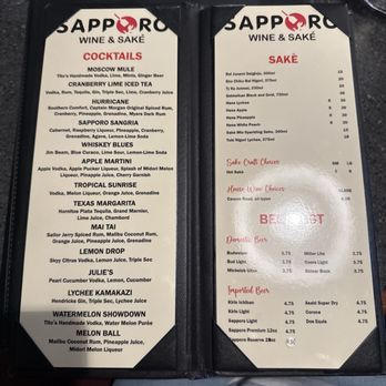 Sapporo - Menu - Sushi Bars Near Me - Cypress, Texas