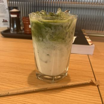Tendon Kohaku - Iced matcha latte - Japanese Near Me - Bellevue, Washington