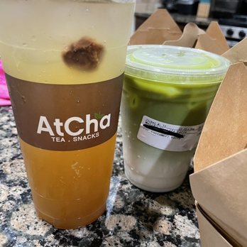 AtCha - Shadow gold drink and vanilla matcha will set you right! - Sandwiches Near Me - Houston, Texas AtCha - Shadow gold drink and vanilla matcha will set you right! - Sandwiches Near Me - Houston, Texas