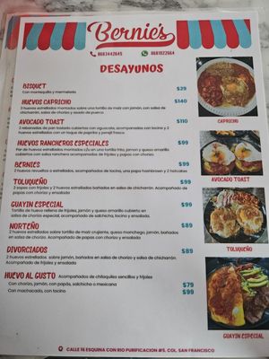Menu photo 4 Bernie's Heroica Matamoros, TAM Menu photo 4 Bernie's Heroica Matamoros, TAM