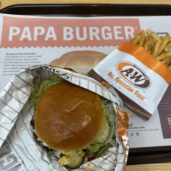 A&W Restaurant - The Papa Burger was cooked perfectly and the fries were nice and crispy. - Hot Dogs Near Me - Chandler, Arizona