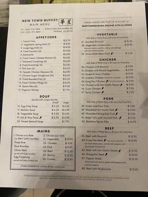 Menu photo 1 New Town Buffet Tucson, AZ
