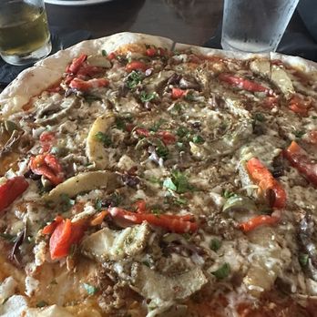 Olive Pit Grill - Lamb sausage flatbread - Mediterranean Near Me - Huntington Beach, California Olive Pit Grill - Lamb sausage flatbread - Mediterranean Near Me - Huntington Beach, California