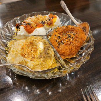 Cordelia - Top- Jammy Eggs Bottom Left - Farmers Cheese Bottom Right - Carrot Muhammara - New American Near Me - Cleveland, Ohio Cordelia - Top- Jammy Eggs Bottom Left - Farmers Cheese Bottom Right - Carrot Muhammara - New American Near Me - Cleveland, Ohio