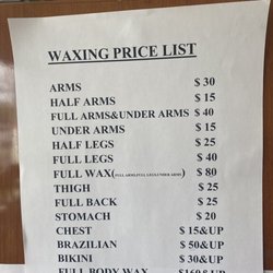 Sneha Beauty Salon - Wax Prices