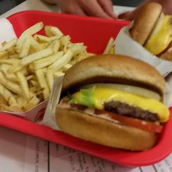 In-N-Out Burger - Cheeseburger with grilled onions and fries - Fast Food Near Me - Millbrae, California In-N-Out Burger - Cheeseburger with grilled onions and fries - Fast Food Near Me - Millbrae, California