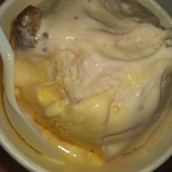 Golly G’s - Ice cream - double scoop, cake batter and pecan praline - Delicious!