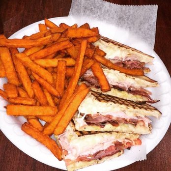 Take Away & Cafe - Panini Club with Sweet Potato Fries - American Near Me - Brooklyn, New York