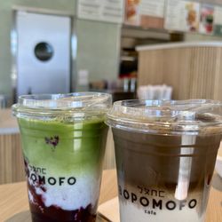 Bopomofo Cafe - Frankie's matcha and hojicha latte