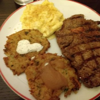 MoCo's Founding Farmers - Hanukkah platter I had on December 26, 2019, which has potato latkes...yum - New American Near Me - Potomac, Maryland MoCo's Founding Farmers - Hanukkah platter I had on December 26, 2019, which has potato latkes...yum - New American Near Me - Potomac, Maryland