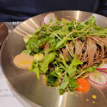 POGU - Buckwheat noodles. I was so excited to dig in that I forgot to take a picture before starting to mix. - Korean Near Me - Daly City, California POGU - Buckwheat noodles. I was so excited to dig in that I forgot to take a picture before starting to mix. - Korean Near Me - Daly City, California