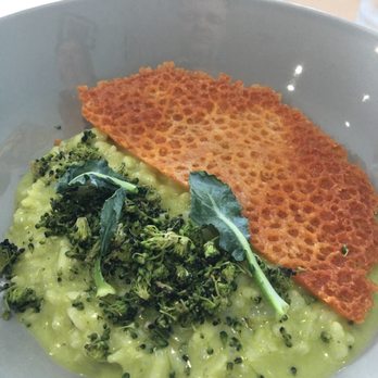 The Restorative - Broccoli risotto with a Parmesan crisp - New American Near Me - Dunedin, Florida The Restorative - Broccoli risotto with a Parmesan crisp - New American Near Me - Dunedin, Florida