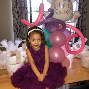 Lush Balloons - Easter bouquet with egg baskets! Super cute custom note from the Easter bunny and pre stuffed candy eggs :) - Balloon Services Near Me - Roseville, California
