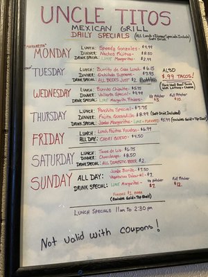 Menu photo 1 Uncle Tito's Mexican Grill Akron, OH