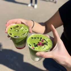Raspberry matcha, rose vanilla matcha