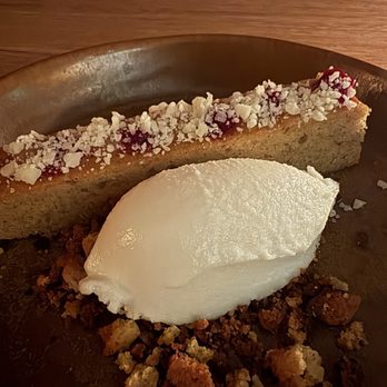 Isidore - Fig and whey sherbet with sweet potato cake - New American Near Me - San Antonio, Texas Isidore - Fig and whey sherbet with sweet potato cake - New American Near Me - San Antonio, Texas