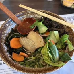 Vegetable ramen with added pork chase Vegetable ramen with added pork chase