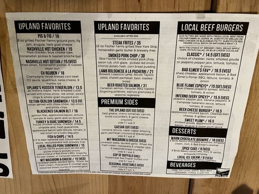 Menu photo 7 Upland Brewing Clay Terrace Carmel, IN