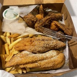 Big Fish and Chicken - 2/5 two pieces of catfish and 5 whole wings for a great price