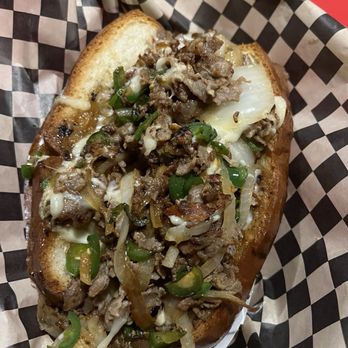 Dirt Dog Downey - La cheesesteak on a lobster roll - Hot Dogs Near Me - Downey, California Dirt Dog Downey - La cheesesteak on a lobster roll - Hot Dogs Near Me - Downey, California