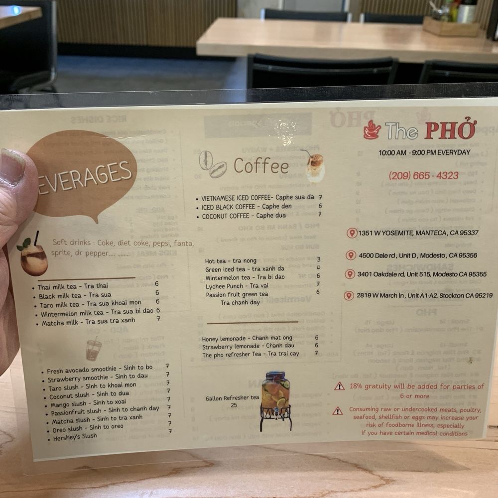 The Pho - Menu - Vietnamese Near Me - Manteca, California The Pho - Menu - Vietnamese Near Me - Manteca, California