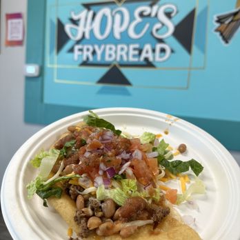 Hope's Frybread - Half an Indian frybread taco - Fast Food Near Me - Mesa, Arizona