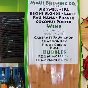 Coconut's Fish Cafe - Kamaole - Alcohol Menu - Seafood Near Me - Kihei, Hawaii