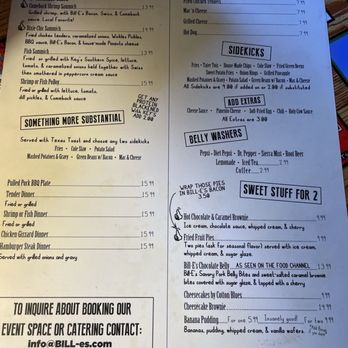 BILL-E's - Menu - Burgers Near Me - Fairhope, Alabama