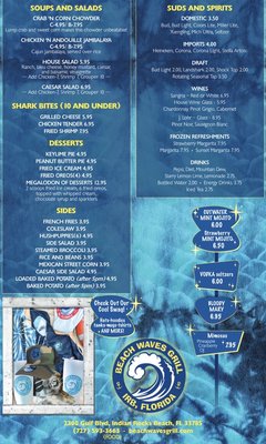 Menu photo 1 Beach Waves Grill Indian Rocks Beach, FL Menu photo 1 Beach Waves Grill Indian Rocks Beach, FL