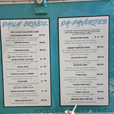 Menu photo 3 Da Soriano Grindz Kahului, HI