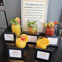 Miss Shirley's Cafe, Inner Harbor - Samples of the cocktails.