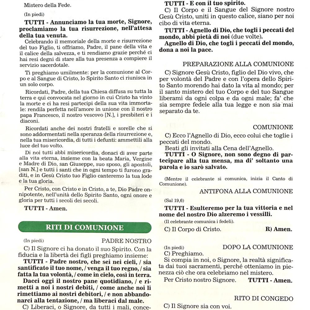 Santa Felicita - Mass Bulletin (4 of 4) - Churches Near Me - Florence, FI