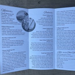 Mani pedi menu