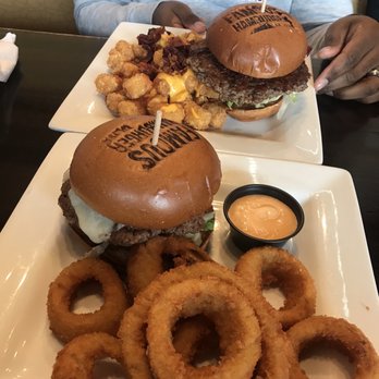 Famous Hamburger - Dearborn - Cheeseburger with onion rings and the and Juicy Lucy with loaded tots - Burgers Near Me - Dearborn, Michigan Famous Hamburger - Dearborn - Cheeseburger with onion rings and the and Juicy Lucy with loaded tots - Burgers Near Me - Dearborn, Michigan