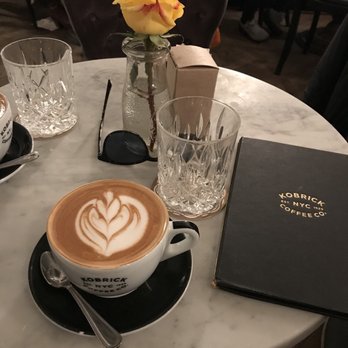 Kobrick Coffee - Cappuccino with almond milk. - Cocktail Bars Near Me - New York, New York