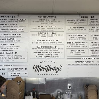 MacHenry's Meat & Three - the menu - Southern Near Me - Nashville, Tennessee MacHenry's Meat & Three - the menu - Southern Near Me - Nashville, Tennessee
