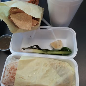 Fast Taco - Asada Burrito, Chips & Salsa and Large Horchata. - Mexican Near Me - Los Angeles, California