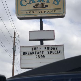 Cari's - It's pretty clear. But just know it's three small pancakes. - Breakfast & Brunch Near Me - Granbury, Texas