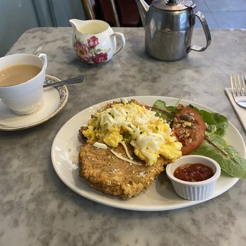 Queen of Tarts - Scrambled and eggs and savory scone. Solid choice and I liked the side salad. - Desserts Near Me - Dublin, D Queen of Tarts - Scrambled and eggs and savory scone. Solid choice and I liked the side salad. - Desserts Near Me - Dublin, D
