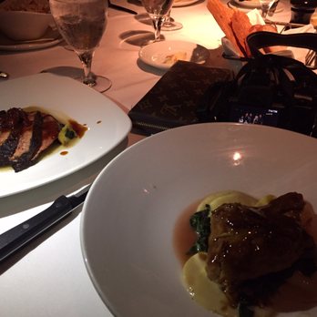 Canoe - Rabbit (front) and venison (back) entrees - New American Near Me - Atlanta, Georgia
